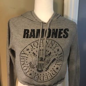 Ramones Crop Hoodie, Size Small
